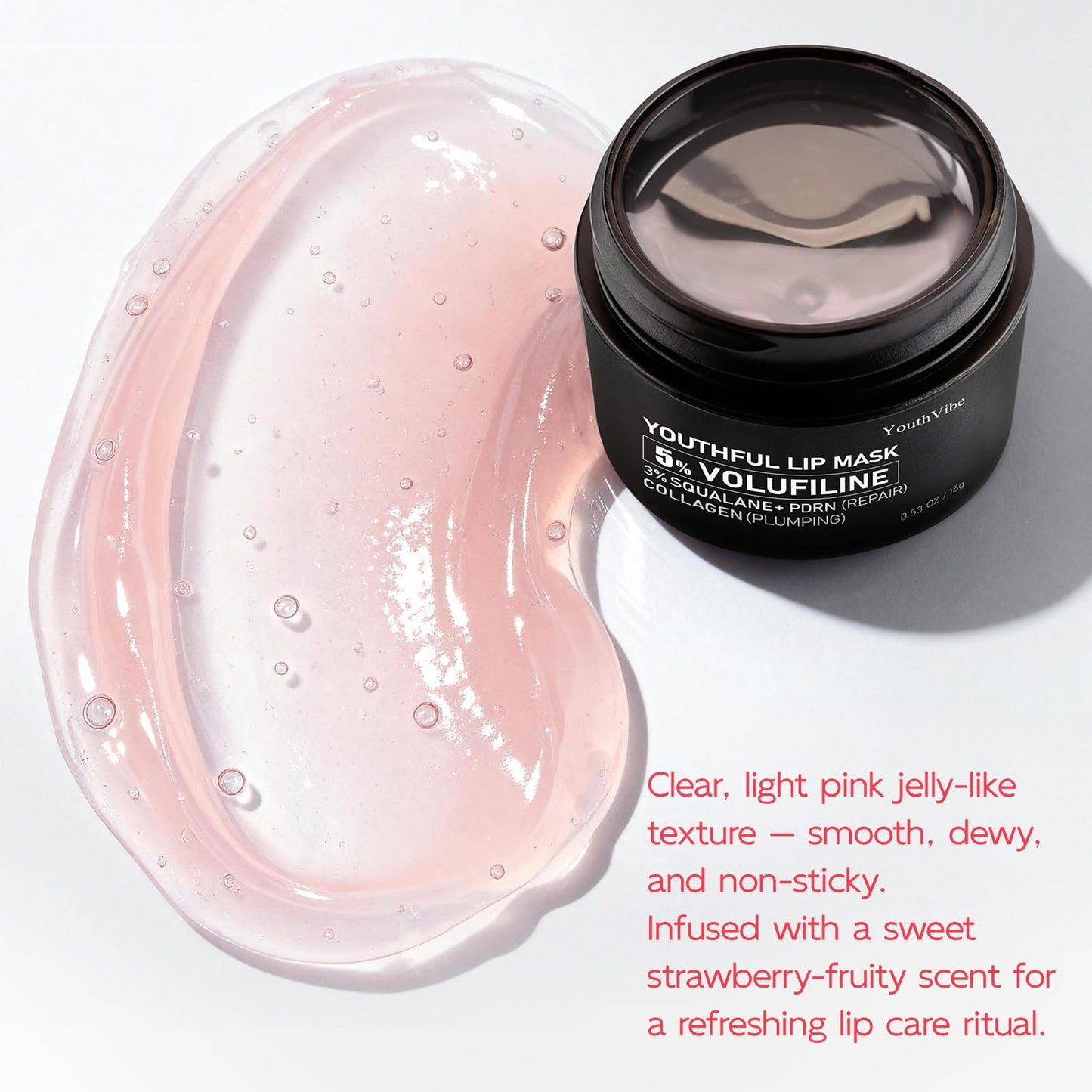 YouthVibe Lip Mask Overnight Moisturizing - Nourish & Hydrate, Antioxidants, 5% Volufiline, Vitamin E, Shea Butter, PDRN & Collagen Sleeping Lip Treatment for Dry, Chapped Lips YouthVibeBuy Supplements Australia