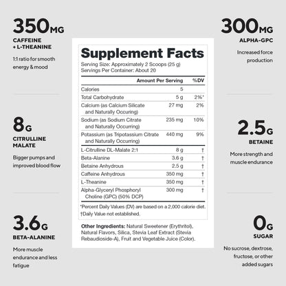 LEGION Pulse Pre Workout Supplement - All Natural Nitric Oxide Preworkout Drink to Boost Energy, Creatine Free, Naturally Sweetened, Beta Alanine, Citrulline, Alpha GPC (Fruit Punch) LEGION buy supplements Au