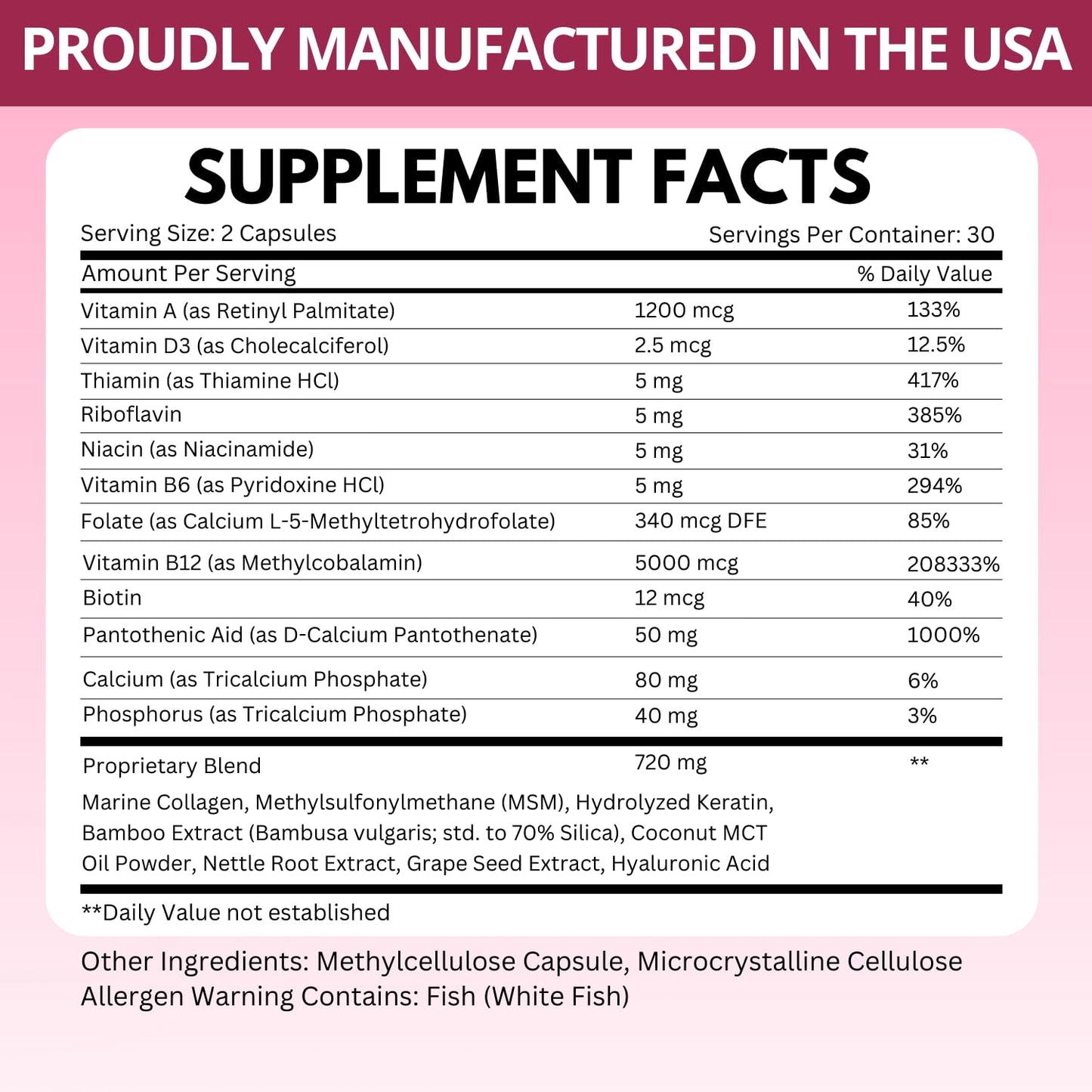 B12 with Hyaluronic Acid, Collagen and Folate – 25000 mcg B12 Complex | Maximize Absorption & Energy | Gluten Free USA Made, B1, B2, B3, B6, B7, B12 vitamins 5000 mcg