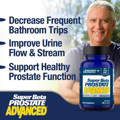 SUPER BETA PROSTATE Advanced – Promote Sleep, Support Bladder Emptying. Prostate Support Supplement for Men's Health with Beta Sitosterol