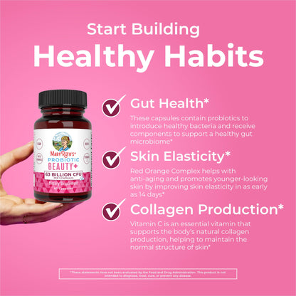 MaryRuth Organics Probiotic Beauty Capsules | Vegan Collagen Support | Anti Aging | Gut Health | Hair Skin and Nails Vitamins | Skin Care