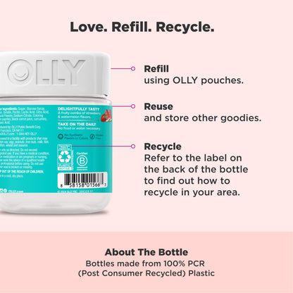 Olly Teen Girl Multi Gummy, Healthy Skin and Immune Support, 15 Essential Vitamins, Biotin, Zinc, Calcium, Chewable Multivitamin