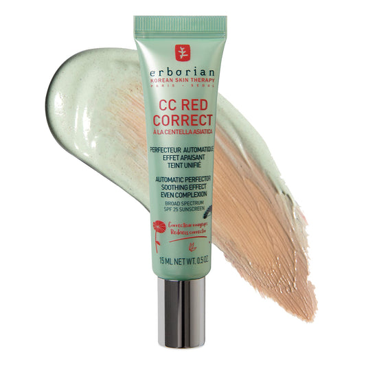 Erborian CC Red Correct - Skincare-First Green Color Corrector with Centella Asiatica, Illuminating Color Corrector