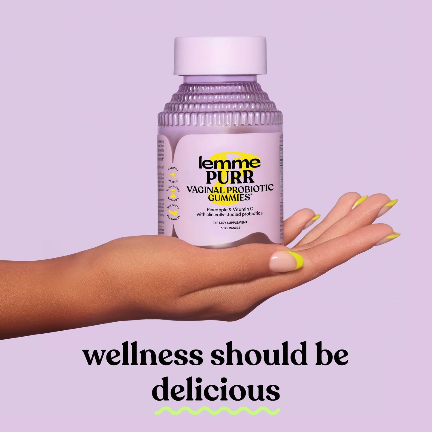 Lemme Purr Vaginal Probiotic Gummies for Women - Balanced pH, Healthy Odor, Yeast Balance & Flora Support