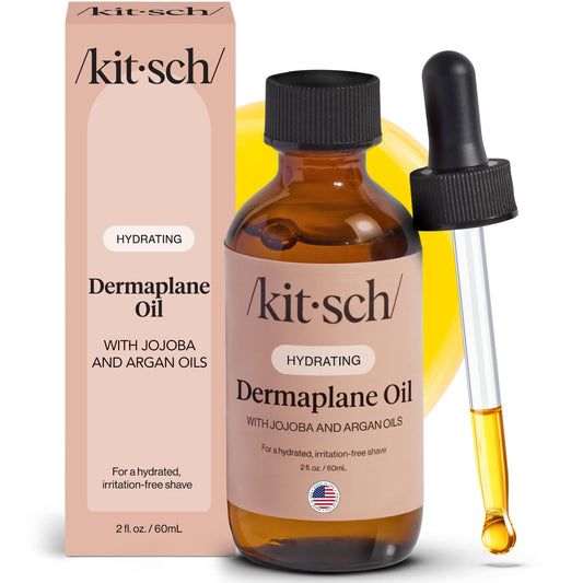 Kitsch Dermaplane Face Oil with Jojoba & Argan Oil – Hydrating Facial Formula for Dermaplaning Tool, Gua Sha & Razor Use