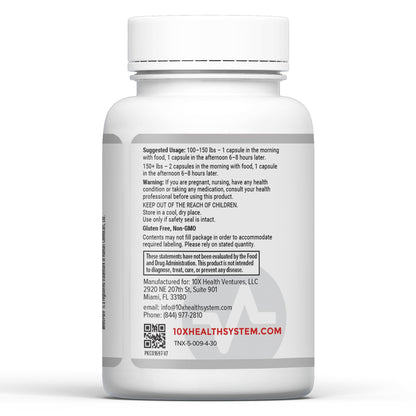 10X Health Optimize Methylated Multivitamin for Men - 90 Capsules, 34 in 1 Formula with 800 mcg of Vitamin B12, 5-MTHF, NAC