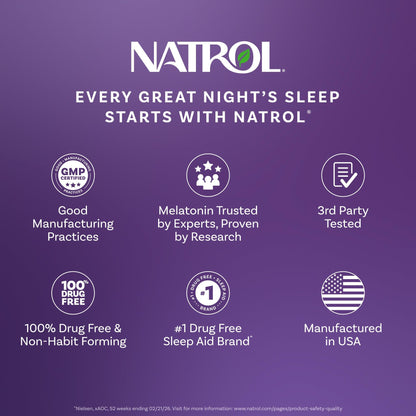 Natrol Fast Dissolve Melatonin 3 mg, Melatonin Supplements for Restful Sleep, Sleep Support for Adults, 150 Strawberry-Flavored Tablets