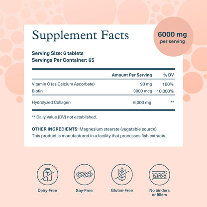 Youtheory Collagen + Biotin - Advanced Collagen Supplement - with Hydrolyzed Peptides, Vitamin C & Vitamin B