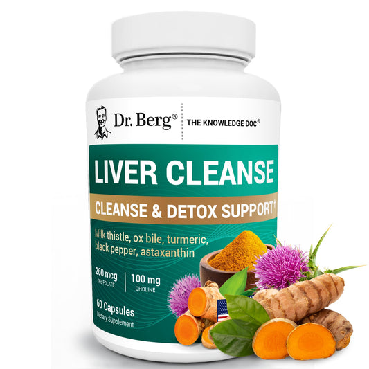 Dr. Berg Liver Cleanse Detox Capsules w/Unique Blend of Milk Thistle, Ox Bile & Folate - Liver Supplement Includes Turmeric, Black Pepper & Choline - 60 Capsules Dr. Berg NutritionalsBuy Supplements Australia