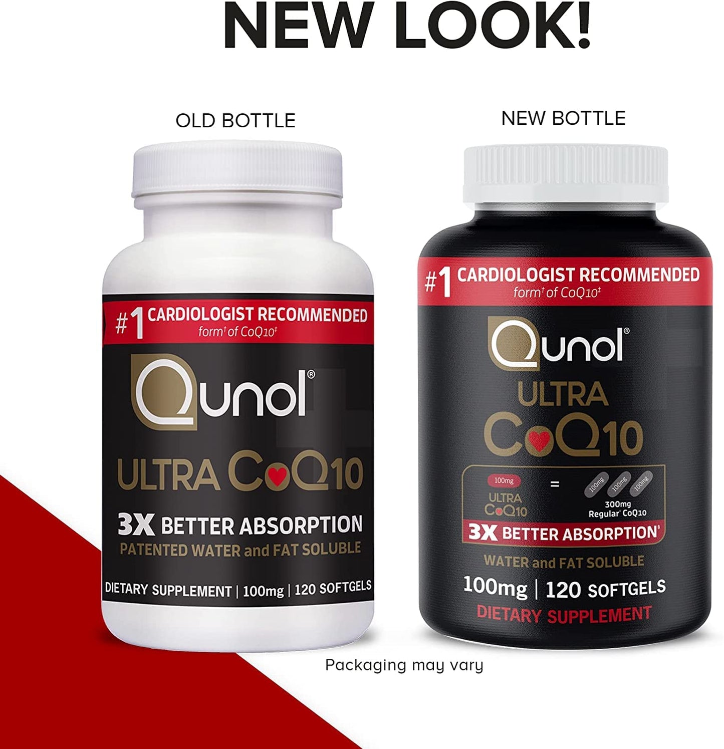 Qunol Ultra CoQ10 100mg, 3x Better Absorption, Patented Water and Fat Soluble Natural Supplement Form of Coenzyme Q10