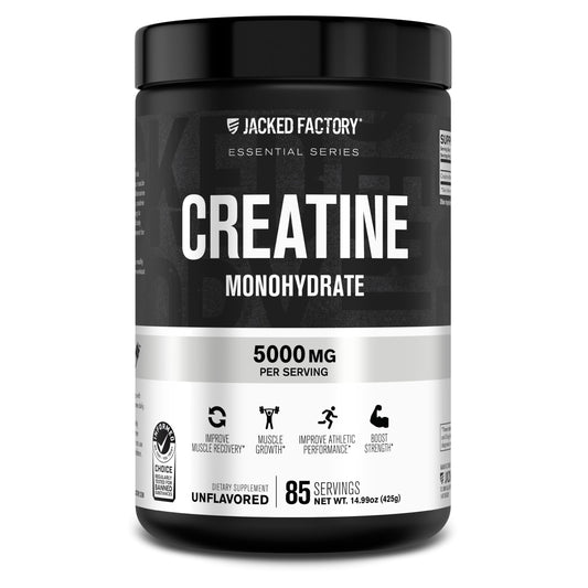 Jacked Factory Creatine Monohydrate Powder 425g - 5g Daily Creatine Supplement for Men and Women, Vegan-Friendly