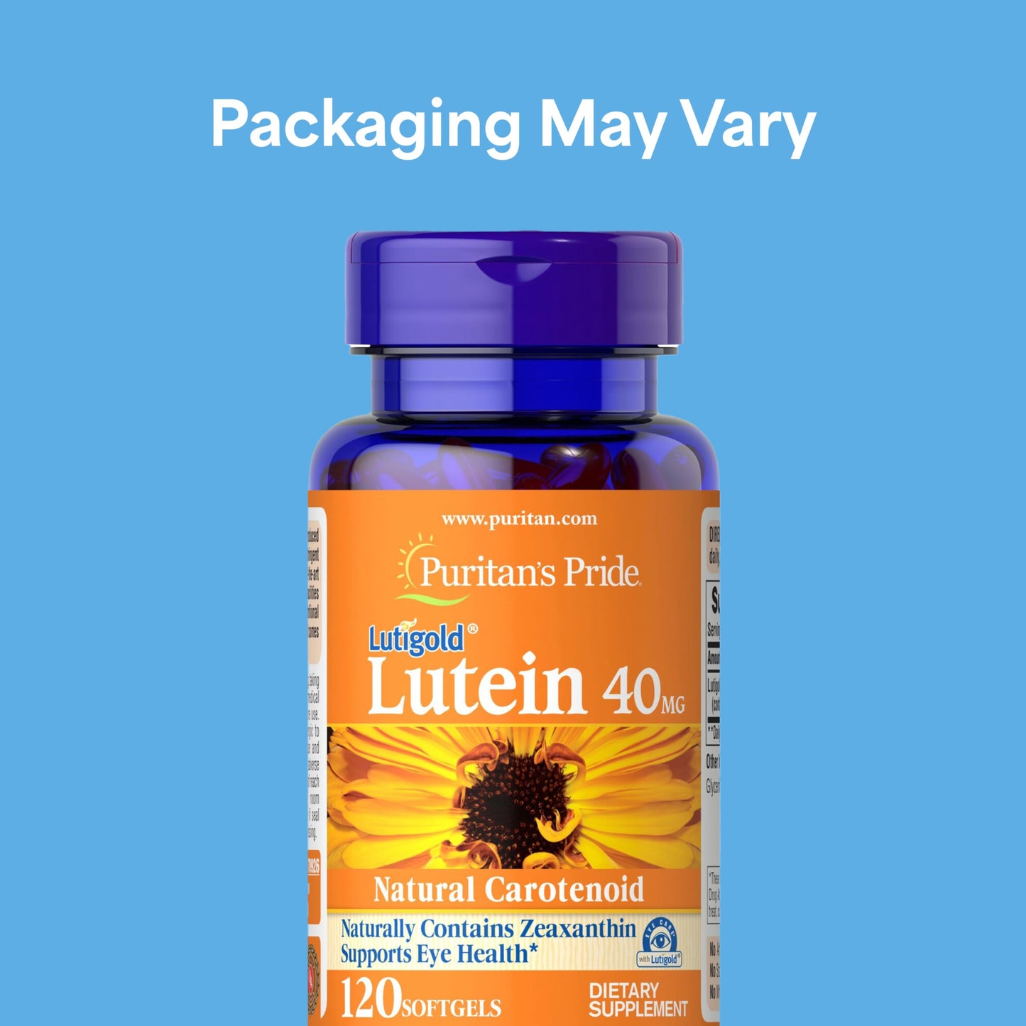 Puritan's Pride Premium Lutigold™ Lutein Carotenoid 40mg with Zeaxanthin for Men and Women, Dietary Supplement for Eye Health Support