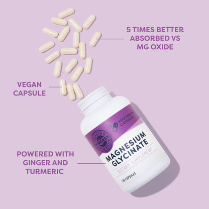 VIMERGY Magnesium Glycinate – Stress Support – Chelated to Avoid Tummy Upset*– Promotes Heart Health & Energy*– Kosher, Vegan Gluten-Free – 180 Caps VimergyBuy Supplements Australia