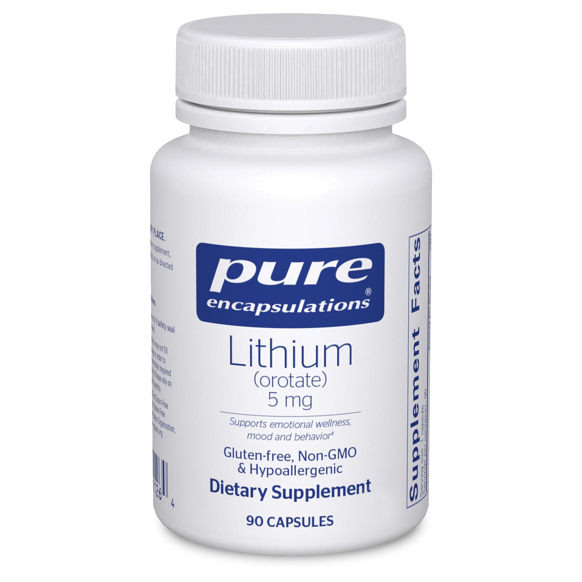 Pure Encapsulations Lithium Orotate 5 mg - Brain Support Supplement - with N-Acetyl-L-Cysteine (NAC) for Memory & Brain Behavior* - Gluten Free & Non-GMO - 90 Capsules Pure EncapsulationsBuy Supplements Australia