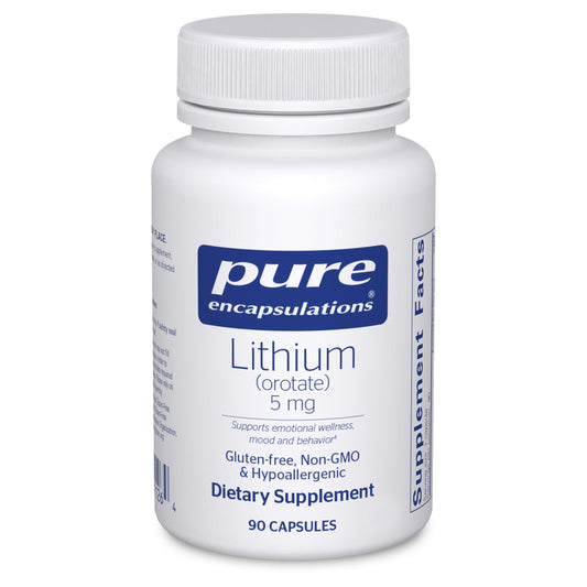 Pure Encapsulations Lithium Orotate 5 mg - Brain Support Supplement - with N-Acetyl-L-Cysteine (NAC) for Memory & Brain Behavior* - Gluten Free & Non-GMO - 90 Capsules Pure EncapsulationsBuy Supplements Australia