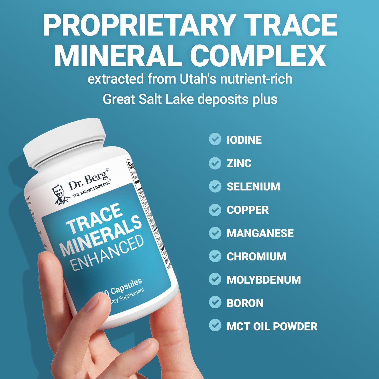 Dr. Berg Trace Minerals Enhanced Complex - Complete with 70+ Minerals Including 10 mg of Zinc - Dietary Supplement - 60 Capsules Dr. Berg NutritionalsBuy Supplements Australia