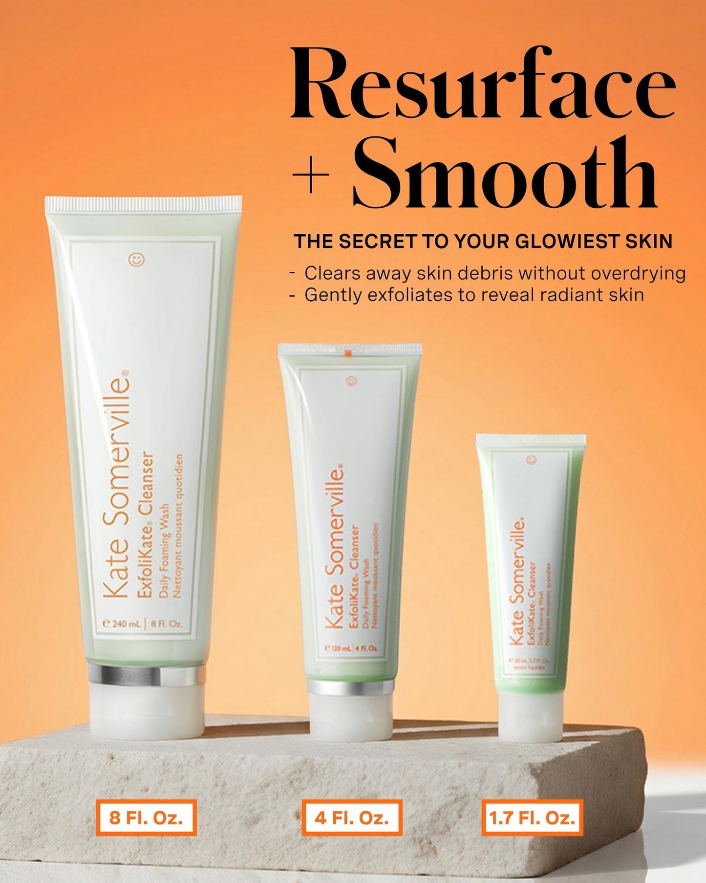 Kate Somerville ExfoliKate Cleanser – Daily Exfoliating Foaming Face Wash, Clinically Formulated Glycolic Acid and Lactic Acid Gentle