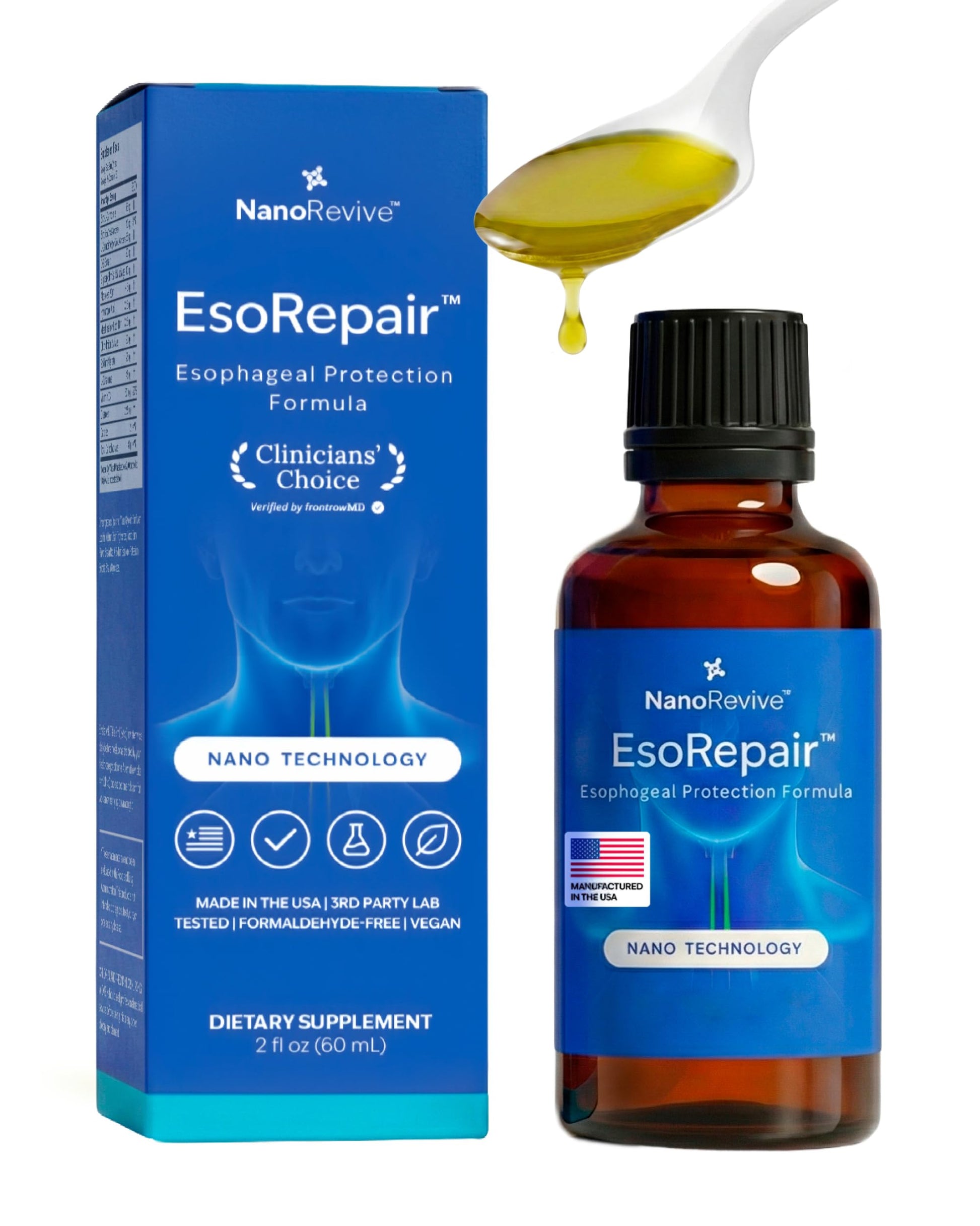 EsoRepair Nano Esophageal & Stomach Health Supplements for Men & Women - Digestive Comfort - Slippery Elm Bark, Zinc L-Carnosine & Aloe Vera Extract - Non-GMO & Dairy Free NANOREVIVEBuy Supplements Australia