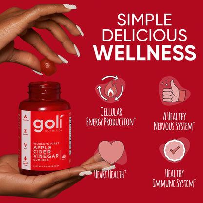 Goli Apple Cider Vinegar Gummies - Worlds First ACV Gummy with Vitamin B12, Beetroot & Pomegranate