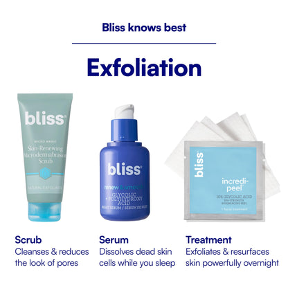 Bliss Micro Magic Skin-renewing Microdermabrasion Scrub | Smoothing Volcanic Pumice & Purifying Kaolin Clay | Refreshed Glow Straight-from-the-Spa