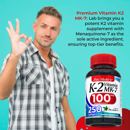 FITO MEDIC'S Lab | Vitamin k2 | k2 Vitamin Supplement | Vitamin k | 250 softgels | 100 mcg |