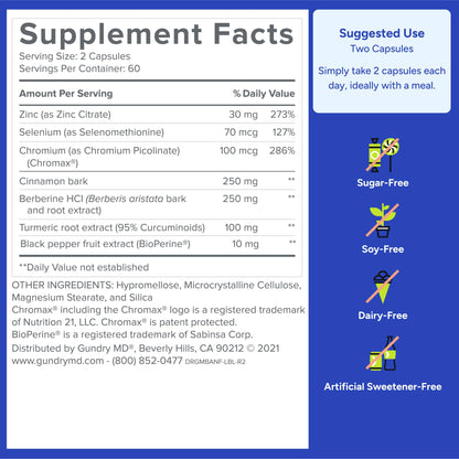 Gundry MD® Metabolic Advanced Nutrient Blend with Berberine to Support Healthy Metabolism, 120 Count Gundry MDBuy Supplements Australia