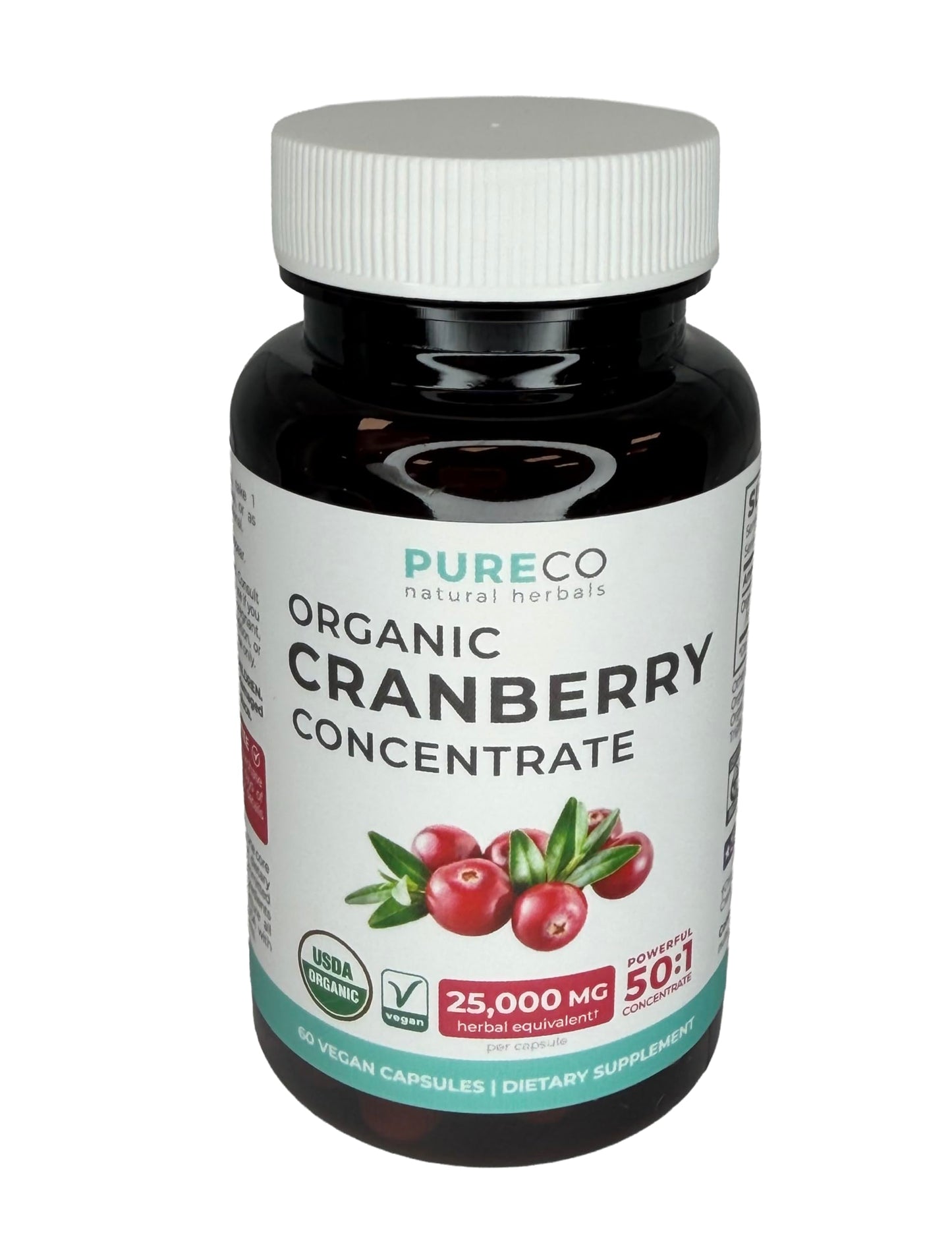 Organic Cranberry Pills - Vegan Supplement for Urinary Tract Health & Kidney Cleanse - Cranberry Pills for Women 500mg 50:1 Cranberry Concentrate Per Serving