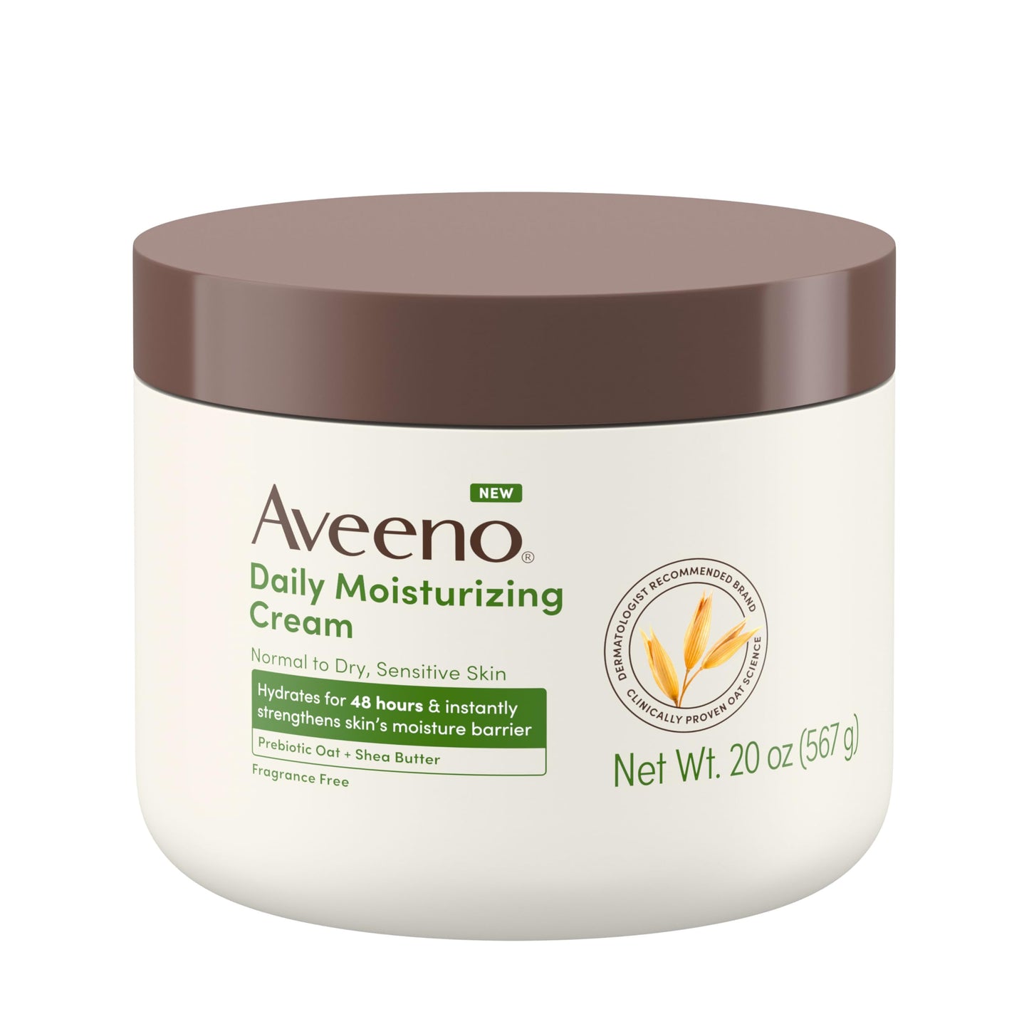 Aveeno Daily Moisturizing Cream with Prebiotic Oat & Shea Butter for Body, Face & Hands Moisturizer Cream