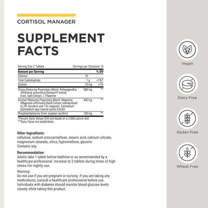 Integrative Therapeutics Cortisol Manager - Balance Cortisol & Support Relaxation for Restful Sleep* - Includes Ashwagandha & L-Theanine for Confidence with Less Stress