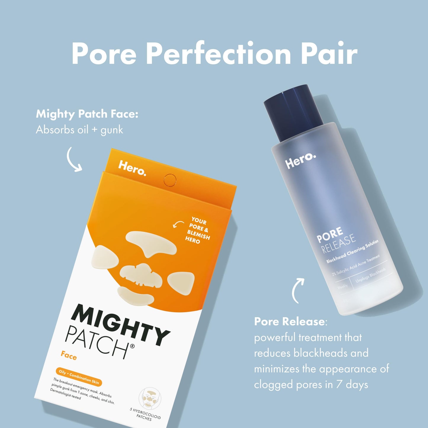 Hero Cosmetics Pore Release Blackhead Clearing Solution, Exfoliating 2% Salicylic Acid Toner Featuring AHA, BHA, and PHA