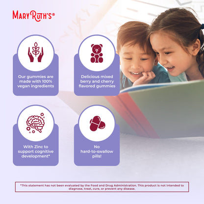 MARYRUTH'S Kids Vitamins | Multi | 1 Month Supply | Multivitamin Gummies for Ages 4+ | Multivitamin for Kids | Vegan | Only 2 Gummies a Day | 60 Count