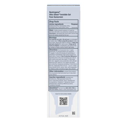 Neutrogena Ultra Sheer Invisible Gel Face Sunscreen SPF 40, Facial Sunscreen & Moisturizer