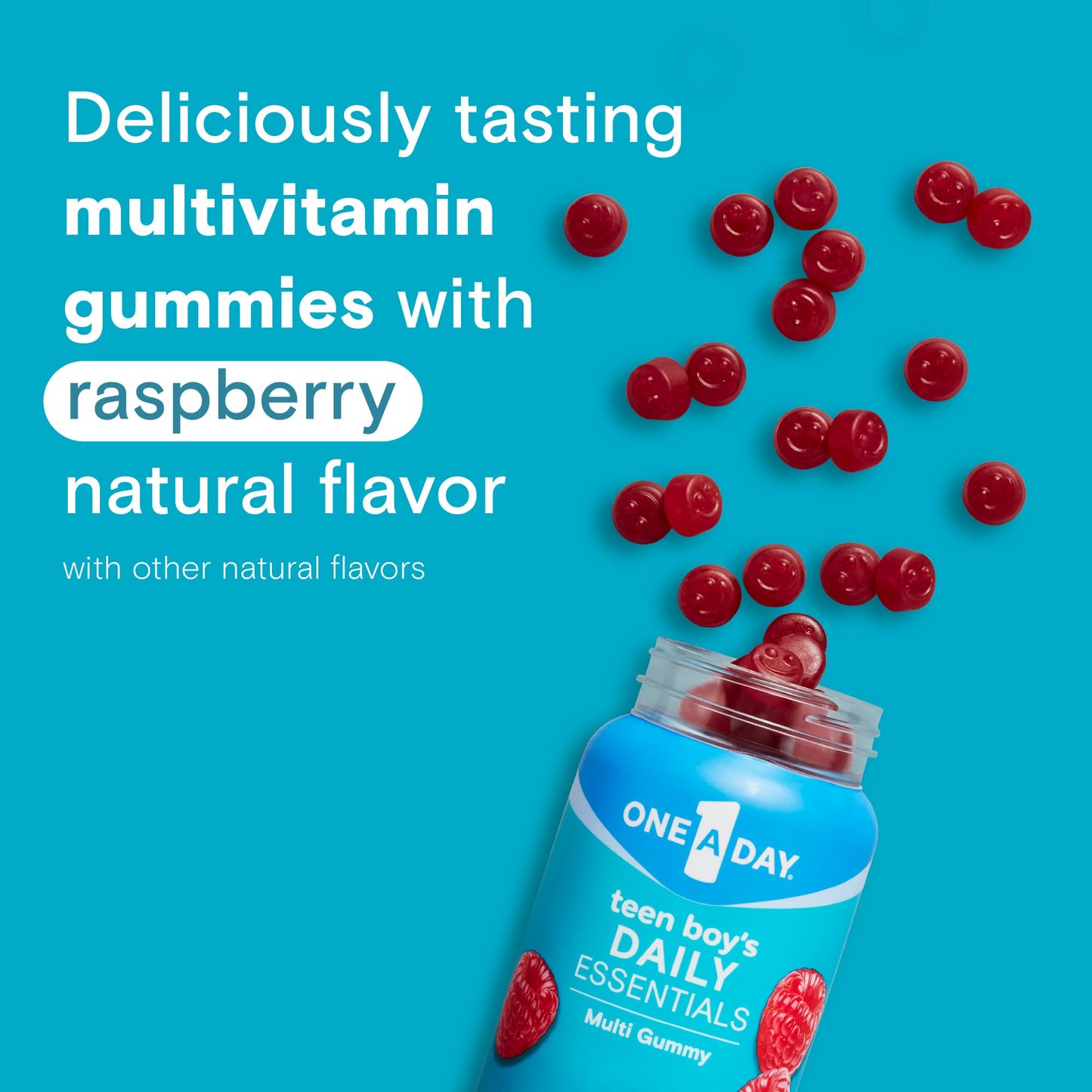 One A Day Teen Boy’s Daily Essentials Multivitamin Gummies, Teen Boy Vitamins with Vitamin C, Vitamin D, Bone Health, Immune Health