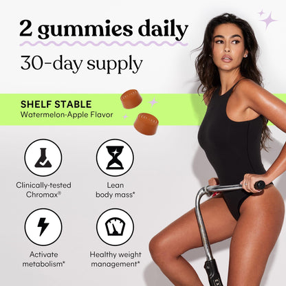 Lemme Tone Metabolism Gummies, Apple Cider Vinegar, Clinically Studied Chromium, B12, Ginger Root Extract, Promote Lean Body Mass