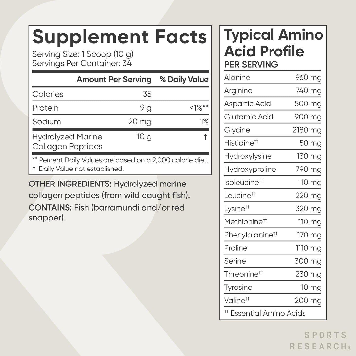 Sports Research Marine Collagen Peptides Powder - Sourced from Wild-Caught Fish, Pescatarian Friendly, Keto Certified & Non-GMO Tested - Easy to Mix in Water or Juice! (34 Servings) Sports Research buy supplements Au