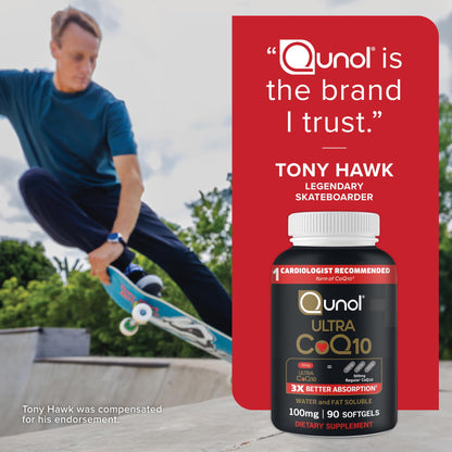 Qunol Ultra CoQ10 100mg Softgels- 3x Better Absorption, Antioxidant for Heart Health & Energy Production, Coenzyme Q10 Vitamins