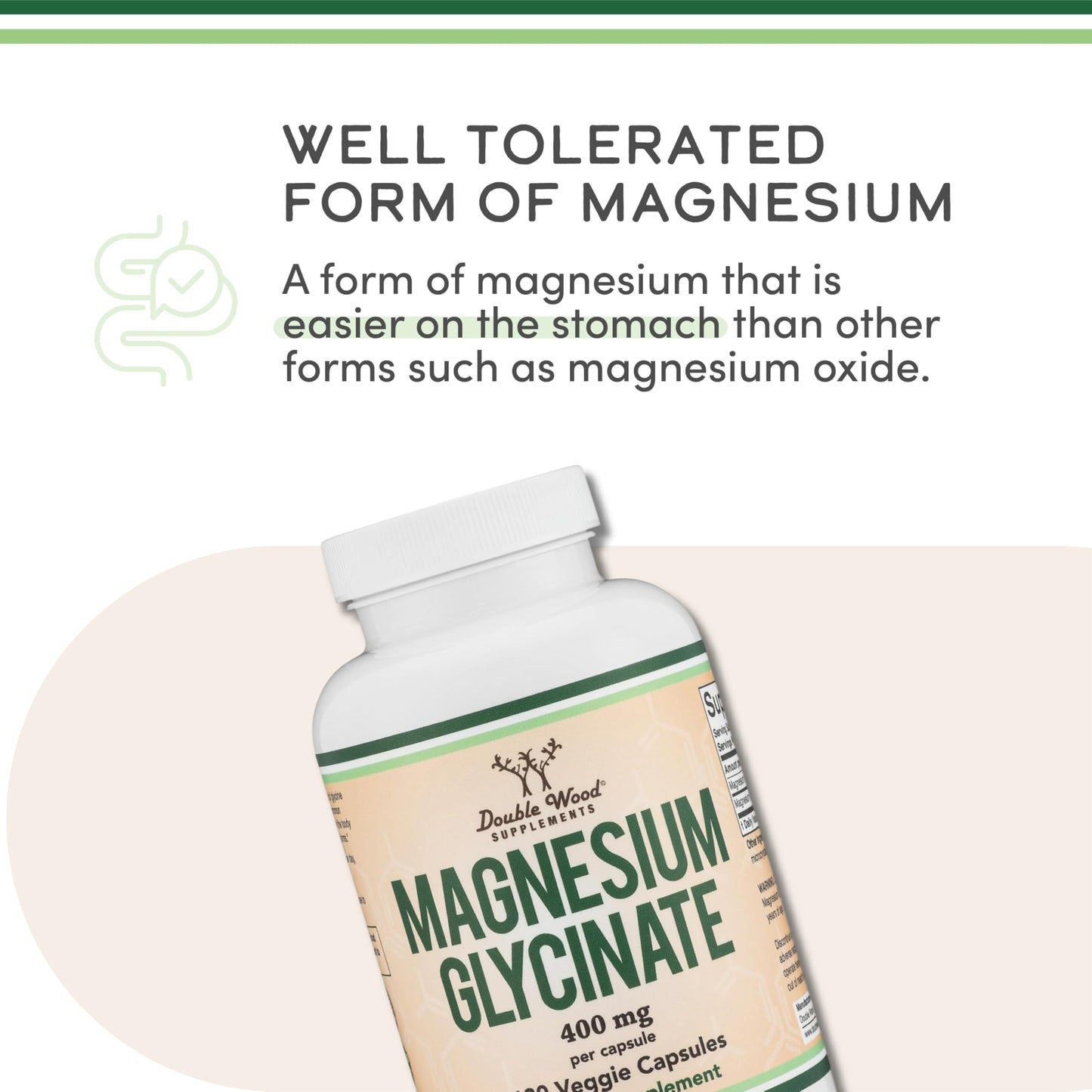 Magnesium Glycinate 400mg | 180 Capsules | Sleep, Muscle, & Heart Support | Vegan, Third Party Tested, Gluten Free, Non-GMO, by Double Wood Supplements Double Wood SupplementsBuy Supplements Australia