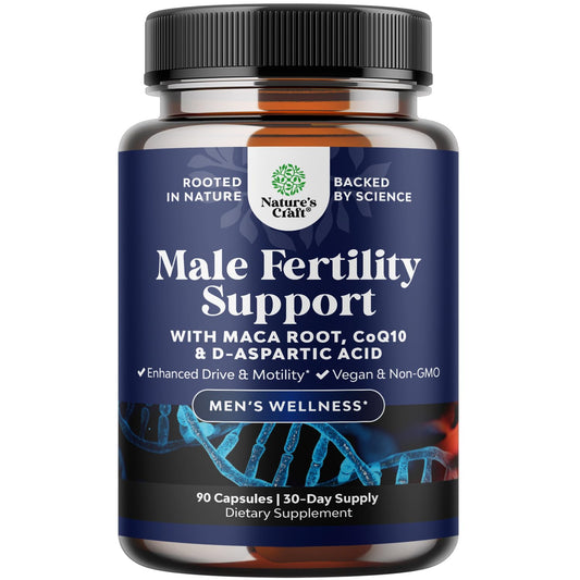 Pre Conception Male Fertility Supplement - Semen Volume Booster with CoQ10, Maca Root, Methyl Folate & D-Aspartic Acid - Mens Fertility Supplement for Sperm Motility - Conception for Him - 90 Count Natures CraftBuy Supplements Australia