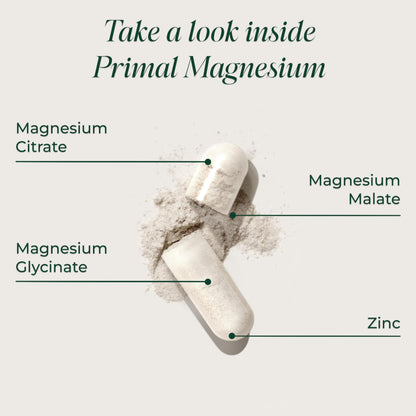 Magnesium Supplement Complex 310mg by Primal Harvest with Magnesium Glycinate, Citrate, Malate, and Zinc 120 Capsules