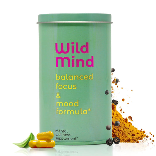 Wild Mind Mental Clarity Balanced Focus & Mood Support Supplement for Mental Wellness– 4-Ingredient Nootropic Brain Support for Calm & Energy – Vegan, 90 Capsules, 30-Day Supply Wild MindBuy Supplements Australia