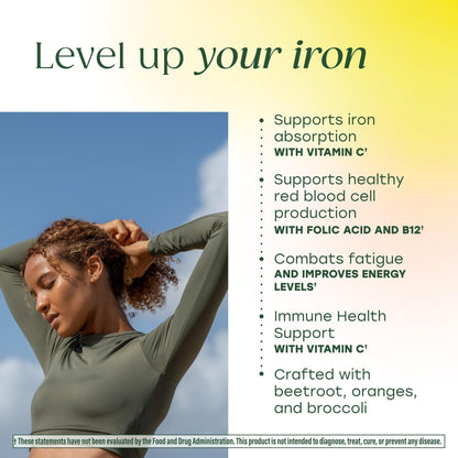 MegaFood Blood Builder Iron Supplement for Women & Men - Increase Iron Levels Without Side Effects - Combats Fatigue - Vitamin B12, Folic Acid & Vitamin C