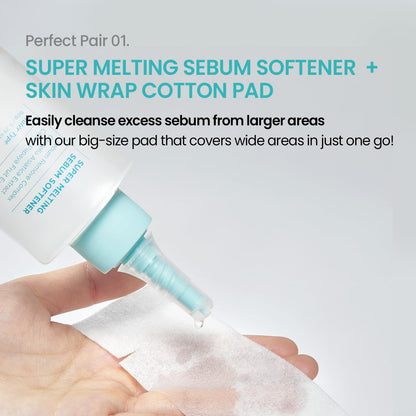 ilso Super Melting Sebum Softener, 5.29 fl oz, with 40 Skin Wrap Cotton Pads included, Pore Cleansing Solution, Blackhead Softener