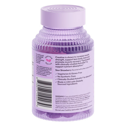 Lemme Creatine Monohydrate Gummies for Women and Men, 5g Dose to Support Lean Muscle, Strength, Recovery, Cognitive Health, w/Ginseng for Absorption