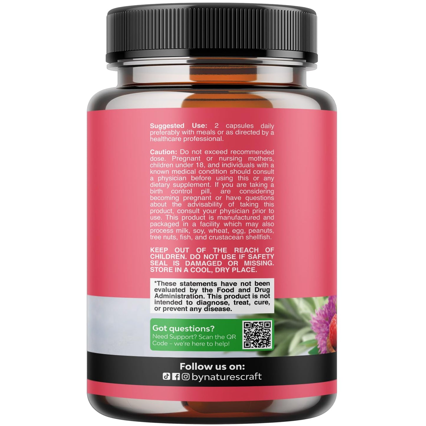 Natures Craft Complete Herbal Menopause Supplement for Women - Female Hormone Balance Capsules for Night Sweats Hot Flashes & Mood Swings with Dong Quai