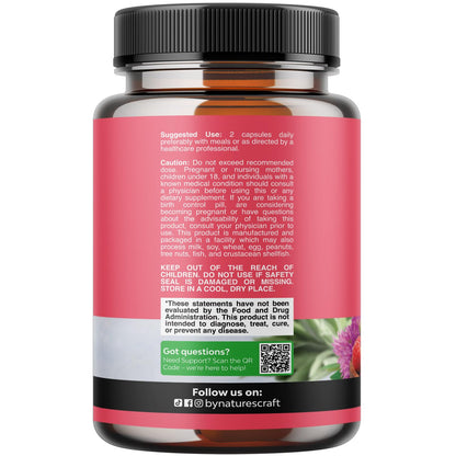 Natures Craft Complete Herbal Menopause Supplement for Women - Female Hormone Balance Capsules for Night Sweats Hot Flashes & Mood Swings with Dong Quai