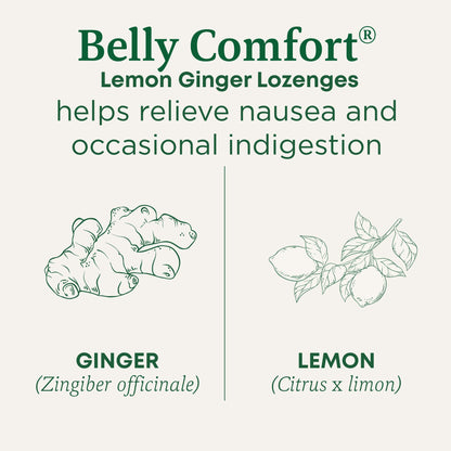 Traditional Medicinals Organic, Belly Comfort Lozenges, Lemon Ginger - Supports Nausea Relief and Occasional Indigestion - Non-GMO, Stimulant-Free