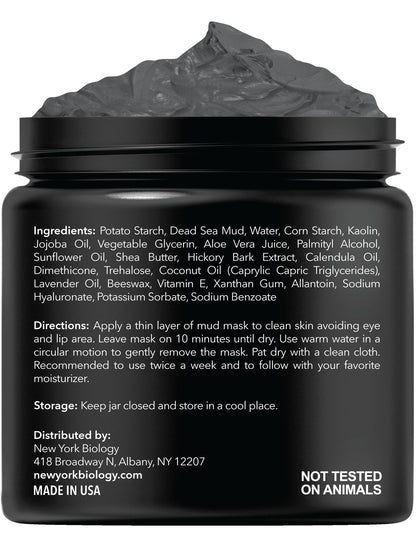 New York Biology Dead Sea Mud Mask for Face and Body | Spa Quality Pore Refiner for Oily Skin | Natural Skincare for Women & Men