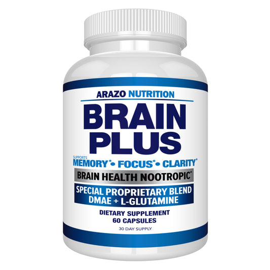 Arazo Nutrition Premium Brain Function Supplement – Memory, Focus, Clarity – Nootropic Booster with DMAE, Bacopa Monnieri, L-Glutamine, Multi Vitamins, Multi Minerals Arazo NutritionBuy Supplements Australia