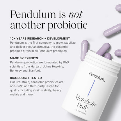 Pendulum Metabolic Daily - Multi-Strain Probiotic with Akkermansia muciniphila to Support Metabolism and Sustain Energy Levels