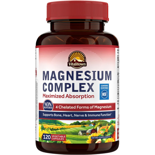 Vitalitown Magnesium Complex supplement bottle on a white background